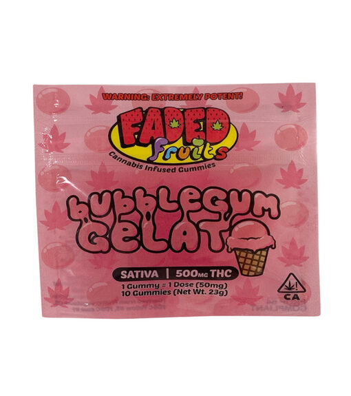 Faded Fruits Gummies Bubblegum Gelato – 500 Mg