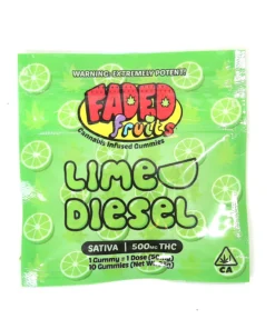 Faded Fruits Gummies Lime Diesel -500 mg THC